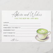 抹茶カップブライダルシャワーアドバイスとウィッシュ 便箋 (正面)