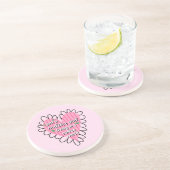 抹茶ガールのハートの美意識 – ピンク かわいい コースター (側面)