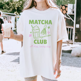 抹茶クラブ グリーン&ピンクの落書き サマー Tシャツ