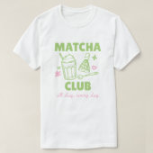 抹茶クラブ グリーン&ピンクの落書き サマー Tシャツ (デザイン正面)