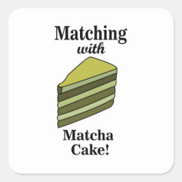 抹茶グリーンケーキおもしろい スクエアシール