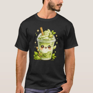 抹茶グリーンティーアイスラテのKawaii Tシャツ