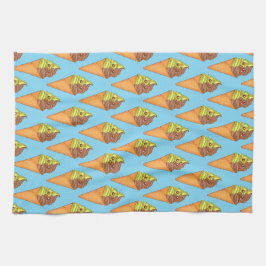 抹茶グリーンティーデザートにソフトクリーム キッチンタオル