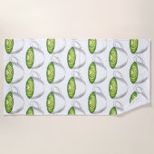 抹茶グリーンティーラテカップお茶カップ ビーチタオル (正面)