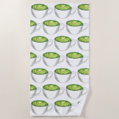 抹茶グリーンティーラテカップお茶カップ ビーチタオル (正面)