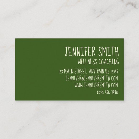 抹茶グリーンティーラテ禅ウェルネス瞑想スパ 名刺 (裏面)