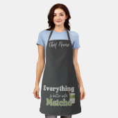 抹茶グリーンティー ベストな紅茶 Tシャツ エプロン (着用した状態)