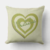 抹茶グリーンティー、レトロy2kハート クッション (正面)
