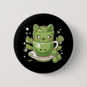 抹茶グリーンティー 缶バッジ (正面)