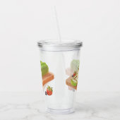 抹茶ケーキ転がイラストレーション アクリルタンブラー (左)