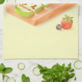 抹茶ケーキ転がイラストレーション キッチンタオル (折り畳み)