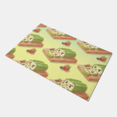 抹茶ケーキ転がイラストレーション ドアマット (アングル)