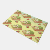 抹茶ケーキ転がイラストレーション ドアマット (アングル)