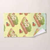 抹茶ケーキ転がイラストレーション ハンドタオル (ハンドタオル)