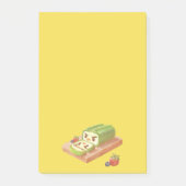 抹茶ケーキ転がイラストレーション ポストイット (正面)