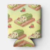 抹茶ケーキ転がイラストレーション 缶クーラー (裏面)