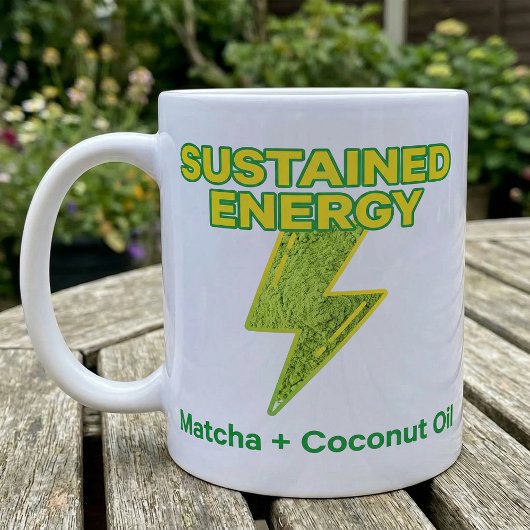 抹茶ココナッツオイル持続エネルギー レシピ コーヒーマグカップ