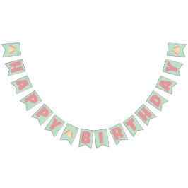 抹茶ストロベリーサンドイッチハッピーバースデー バンティングフラッグ