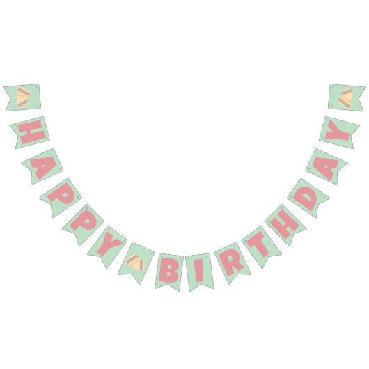 抹茶ストロベリーサンドイッチハッピーバースデー バンティングフラッグ (全)