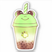 抹茶バブルティーミルクティーカエル シール (正面)
