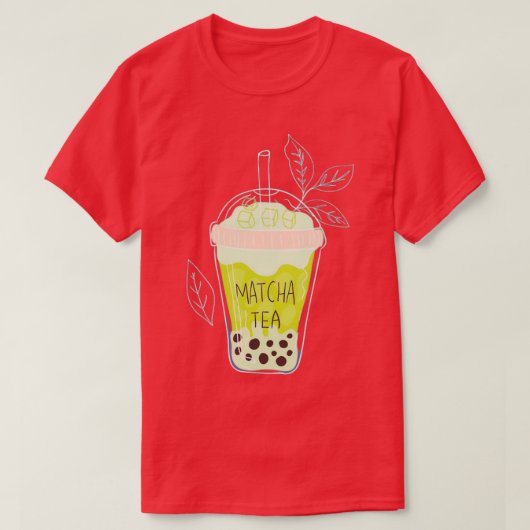 抹茶バブルティー4 Tシャツ (デザイン正面)