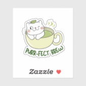 抹茶パーフェクトブリュー猫 シール (シート)
