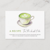 抹茶ブライダルシャワー。花嫁のレシピ エンクロージャーカード (正面)