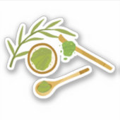 抹茶ボバ緑茶抹茶 シール (正面)