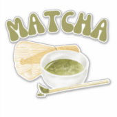 抹茶ボバ緑茶抹茶 シール (正面)