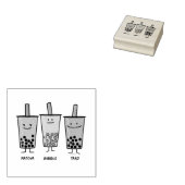 抹茶ボバ茶グリーンドリンクミルクタロタピオカ日本 ラバースタンプ (押印)