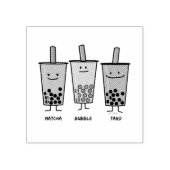 抹茶ボバ茶グリーンドリンクミルクタロタピオカ日本 ラバースタンプ (インプリント)