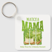 抹茶ママグリーンティーグリッターマママギフトカフェ キーホルダー (正面)