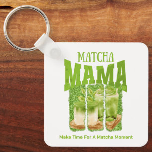 抹茶ママグリーンティーグリッターマママギフトカフェ キーホルダー