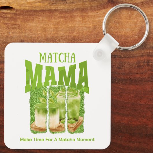 抹茶ママグリーンティーグリッターマママギフトカフェ キーホルダー (裏面)