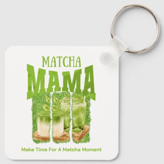抹茶ママグリーンティーグリッターマママギフトカフェ キーホルダー (裏面)