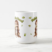 抹茶ムードの美しいデザイン - 可愛らしい緑茶の雰囲気 コーヒーマグカップ (中央)