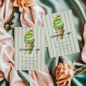 抹茶モダンアイスクリームブライダルシャワー 招待状