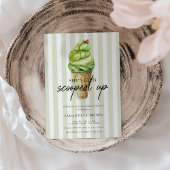 抹茶モダンアイスクリームブライダルシャワー 招待状