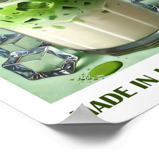 抹茶ラテプリント抹茶トレンディーウォール ポスター (角)