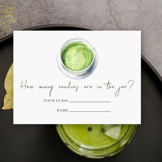 抹茶ラテベビーシャワーお菓子の数 エンクロージャーカード