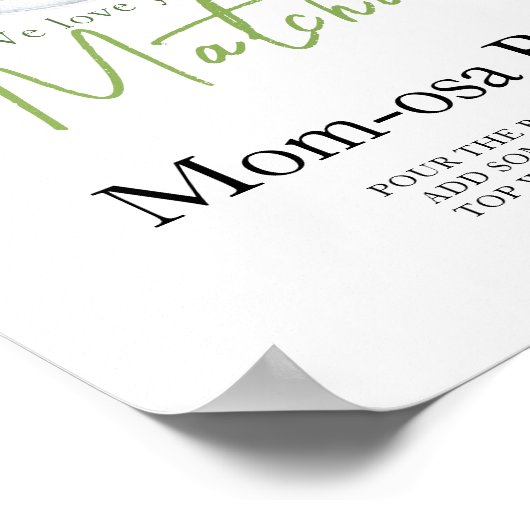 抹茶ラテベビーシャワーモモモザバー ポスター (角)