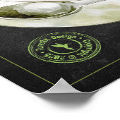 抹茶ラテレシピシャルボードキッチンアート ポスター (角)