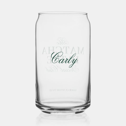 抹茶ラテーパーソナライズされたバー ガラス缶 (裏面)