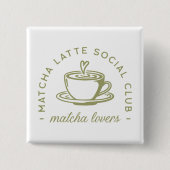 抹茶ラテ愛好家ガールクラブグリーンマッチング 缶バッジ (正面)