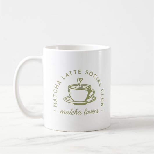 抹茶ラテ愛好家ガールクラブグリーン美学 コーヒーマグカップ (左)