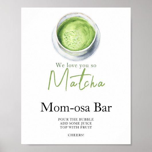 抹茶ラテ ベビーシャワー Momosa bar ポスター (正面)