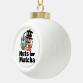 抹茶好きにはたまらないクリスマスのくるみ割り人形 抹茶ドリンク セラミックボールオーナメント (右)