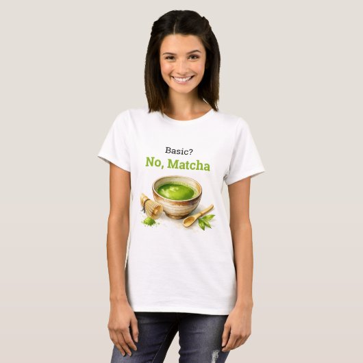 抹茶好きのための面白い抹茶グリーンティーTシャツ Tシャツ (正面フル)