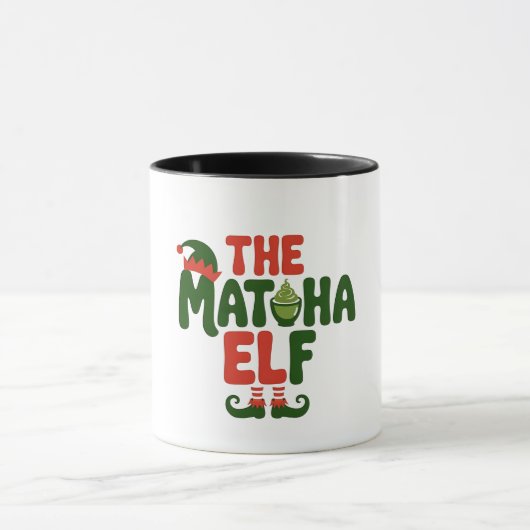 抹茶小妖精や小人おもしろいクリスマスマタドリンク マグカップ (中央)
