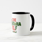 抹茶小妖精や小人おもしろいクリスマスマタドリンク マグカップ (正面右)